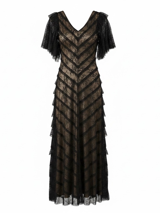 Tadashi Shoji Dresses & Skirts - Tadashi Shoji Chantly Hand Cut Lace Tiered Formal Dress - size 2 🌟